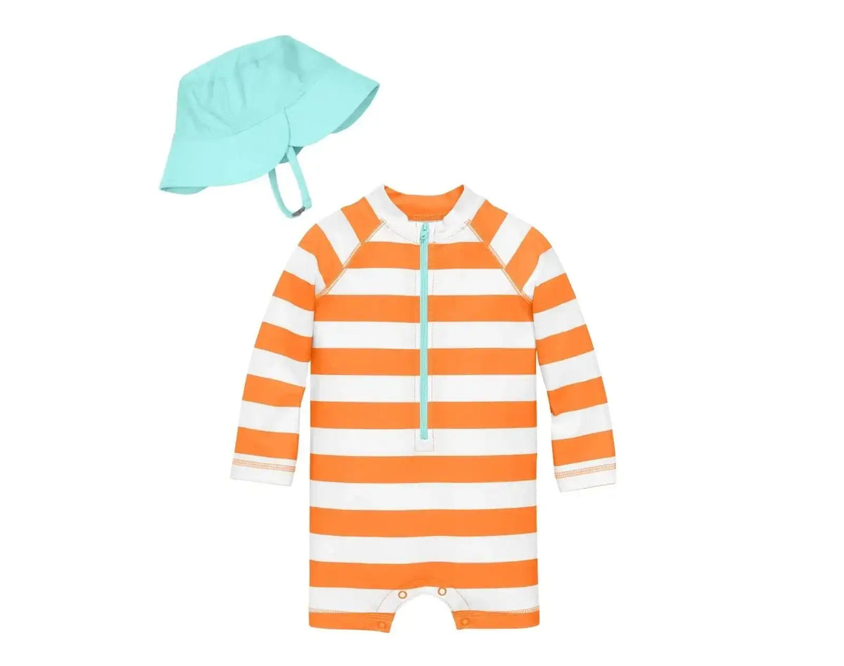 Baby One-Piece Rash Guard & Hat Set