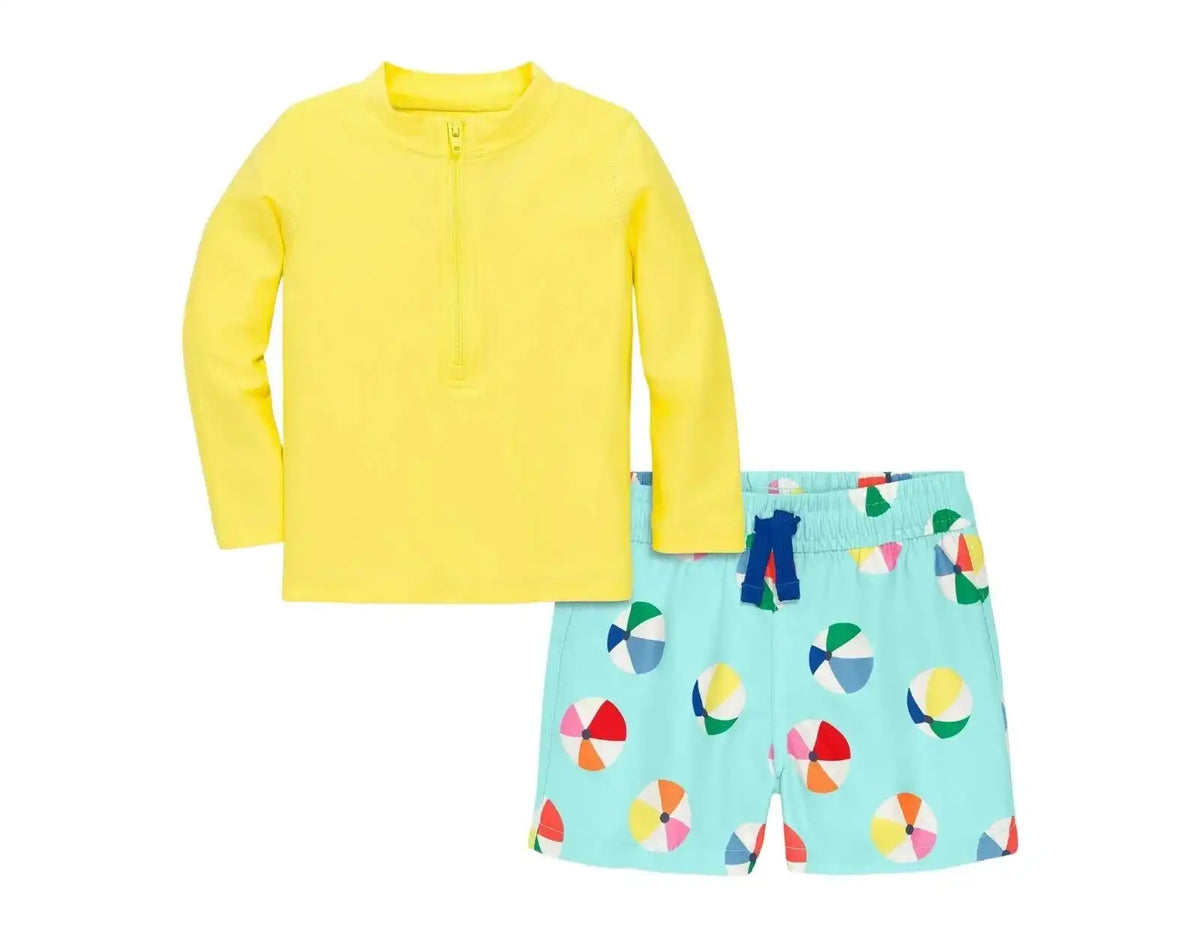 Baby Rash Guard & Swim Trunks Set