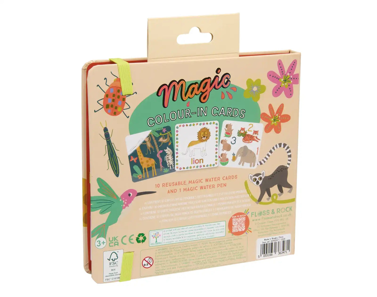 Magic Water Reusable Color-in Cards - Jungle
