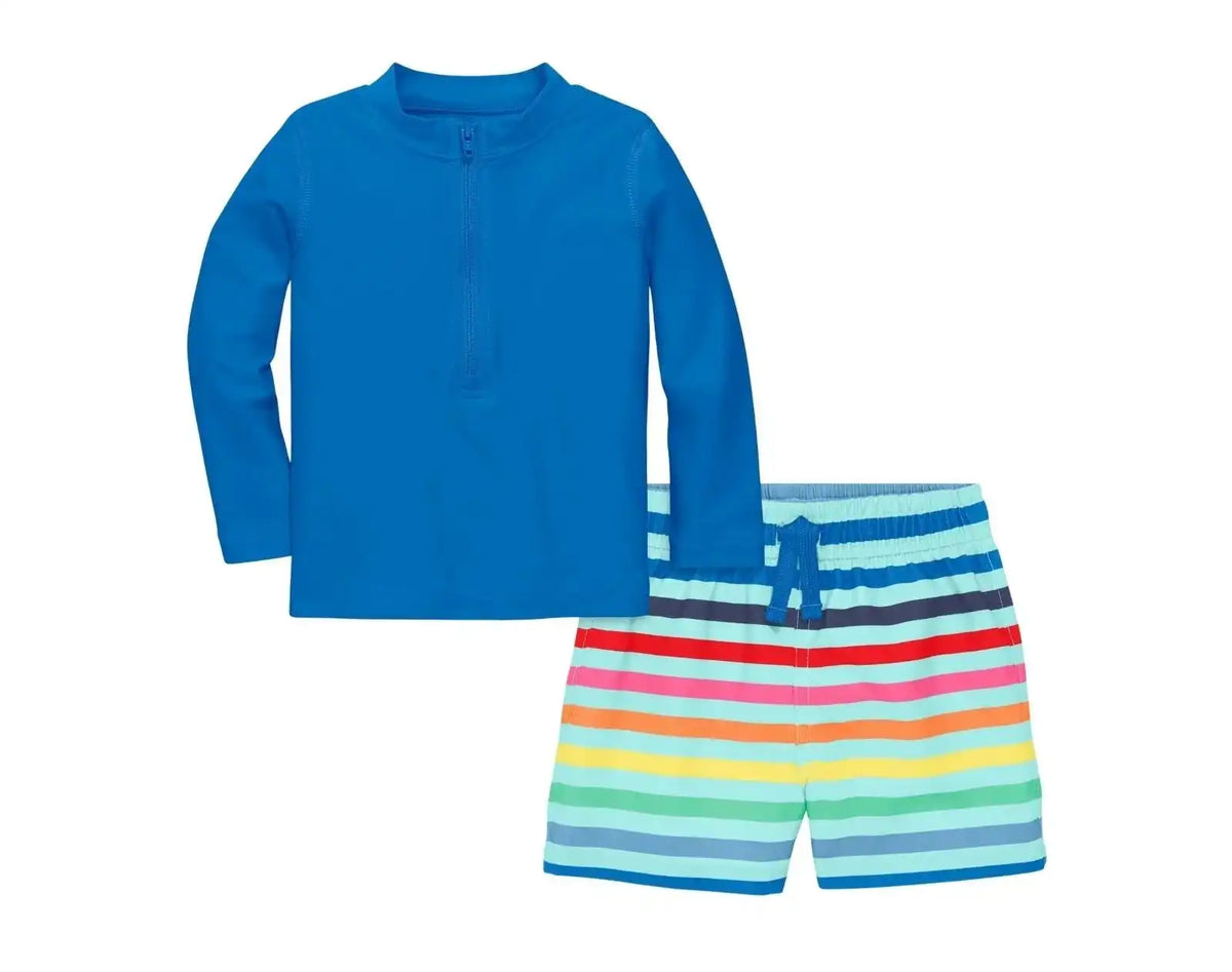 Baby Rash Guard & Swim Trunks Set