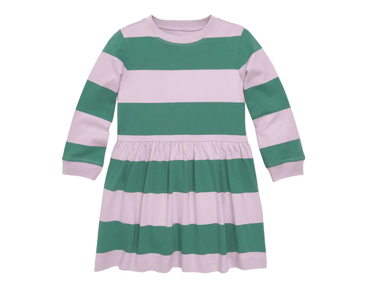 Long Sleeve Cotton Dress - Stripes