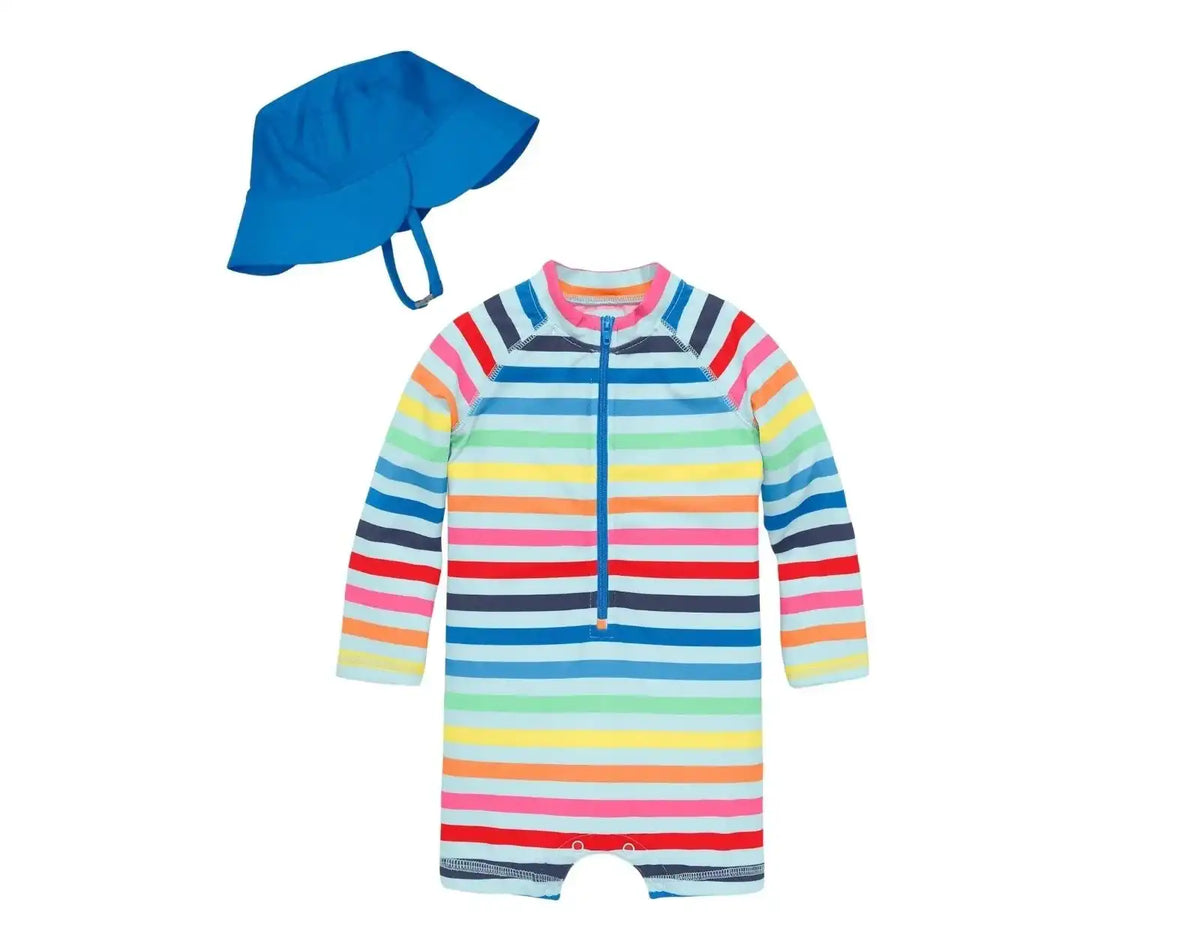 Baby One-Piece Rash Guard & Hat Set