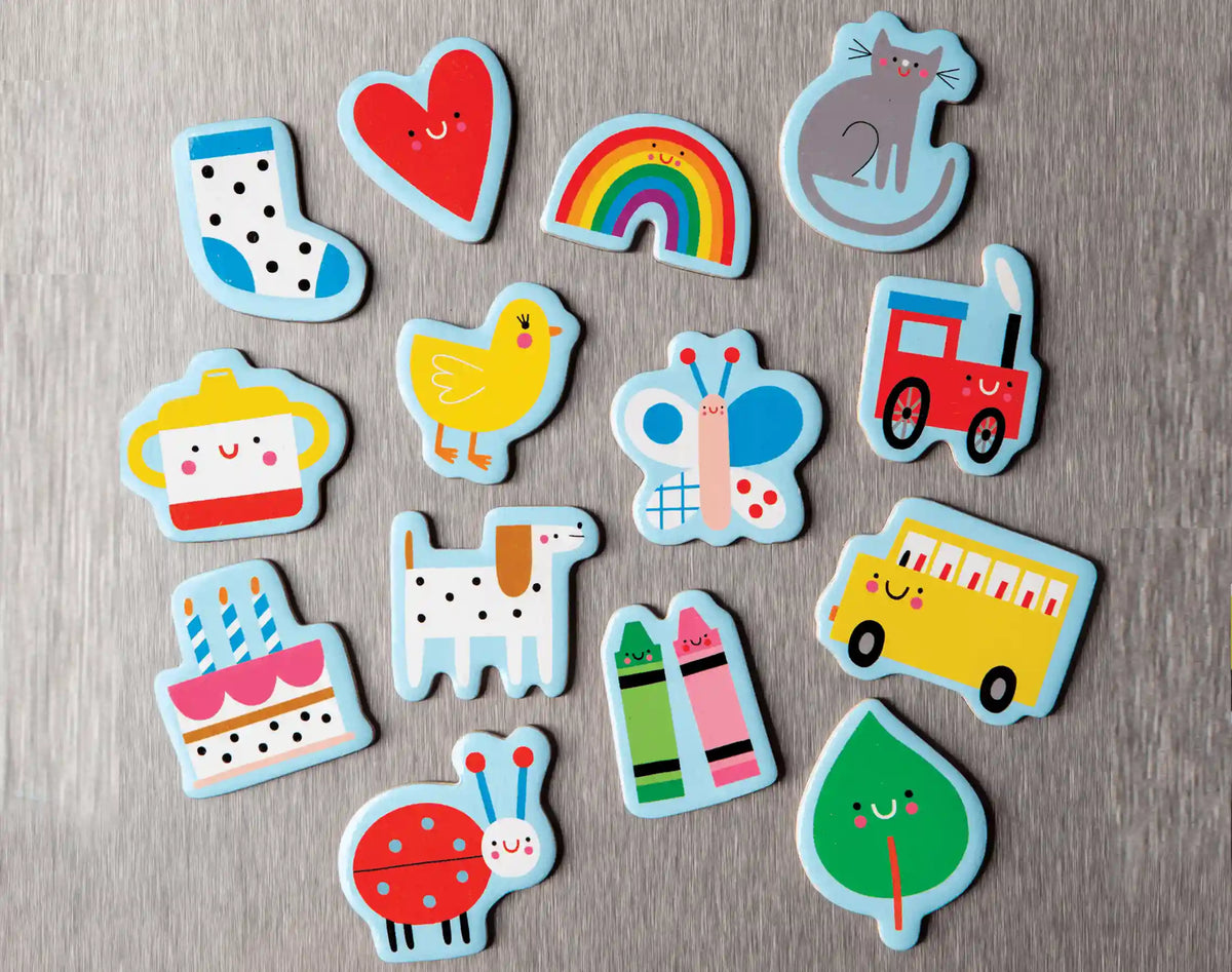 Baby's First Words Wooden Magnetic Shapes - 35 Pieces