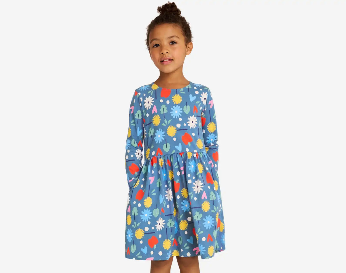 Long Sleeve Pocket Dress - Garden Party