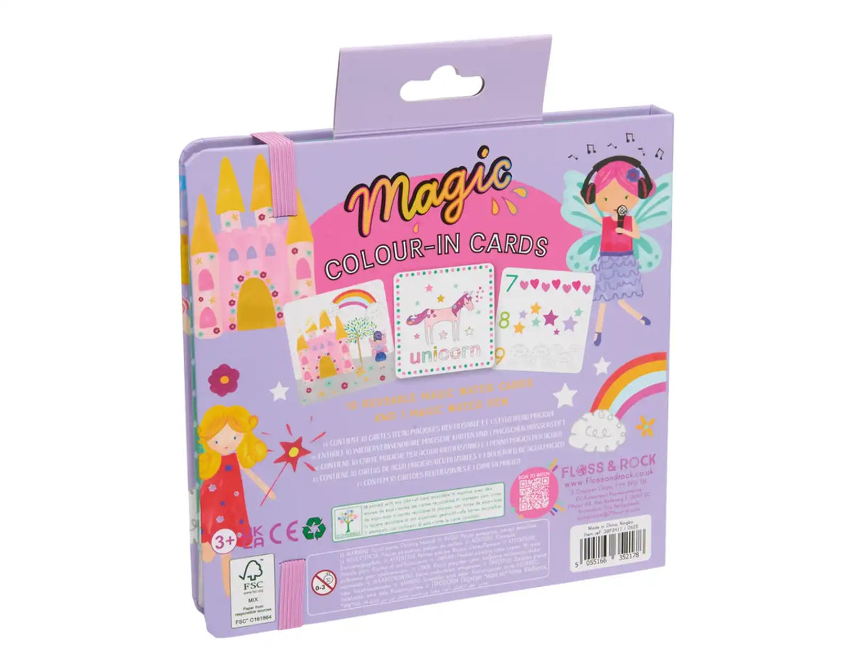 Magic Water Reusable Color-in Cards - Unicorn